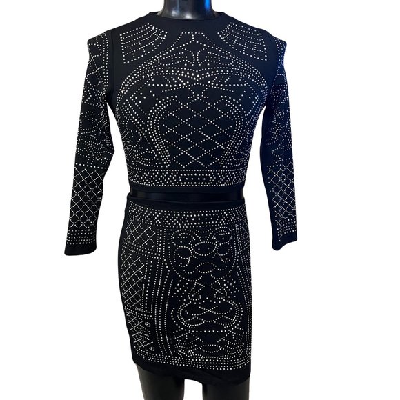 meaveor 2 Pieces Top Midi Studded Skirt Set For Kids Girls - Picture 2 of 12